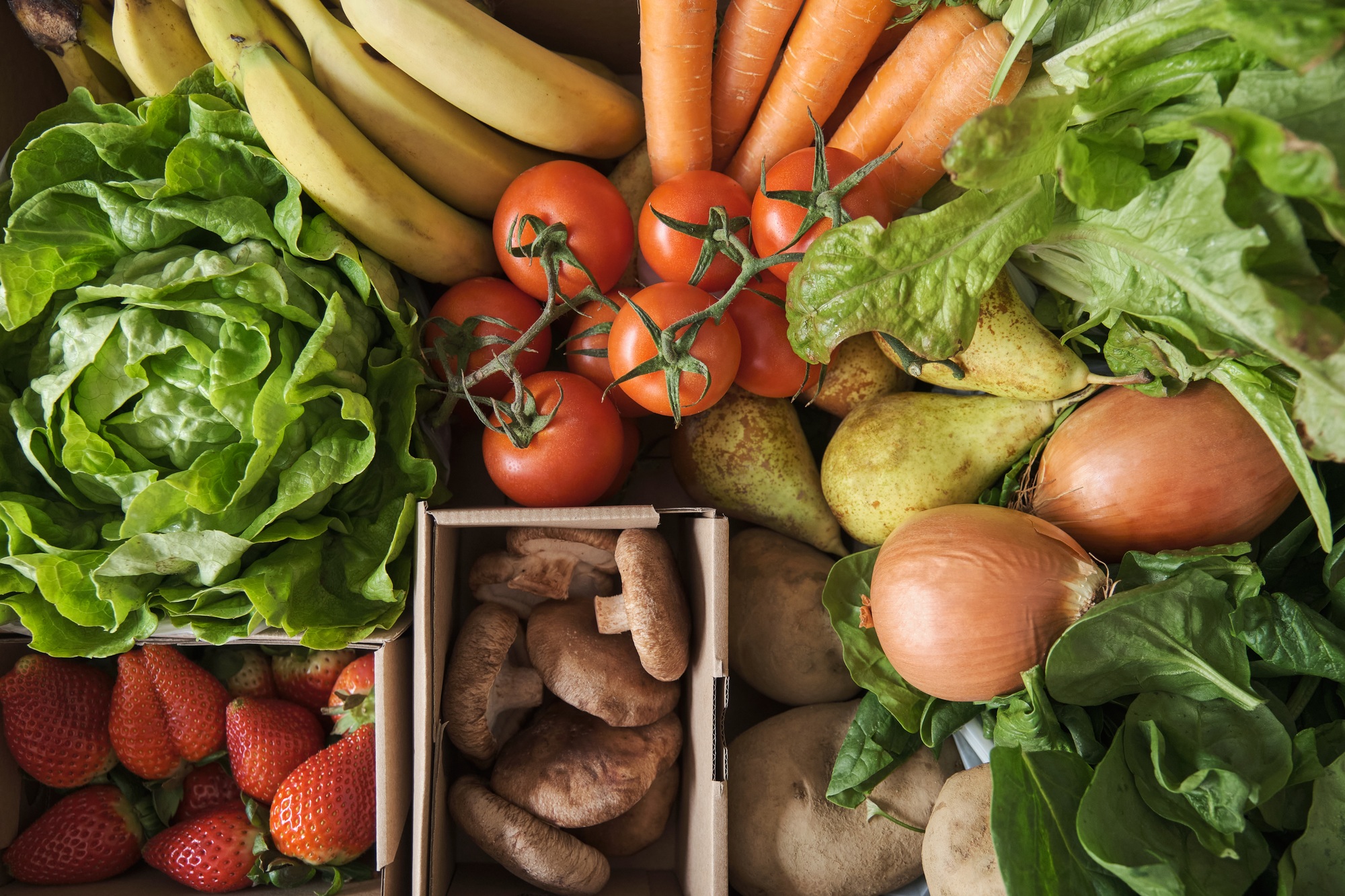 Frutas y verduras. Ingredientes de ultramarinos frescos y ecológicos.